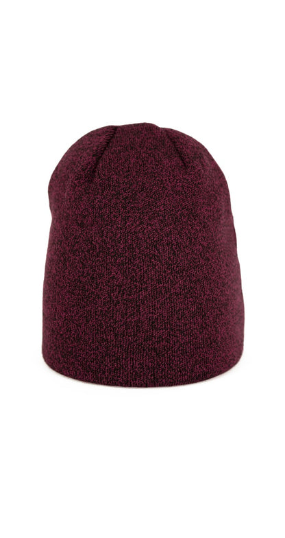 Cappello invernale da uomo in colori mélange, realizzato in tessuto doppio ed elastico