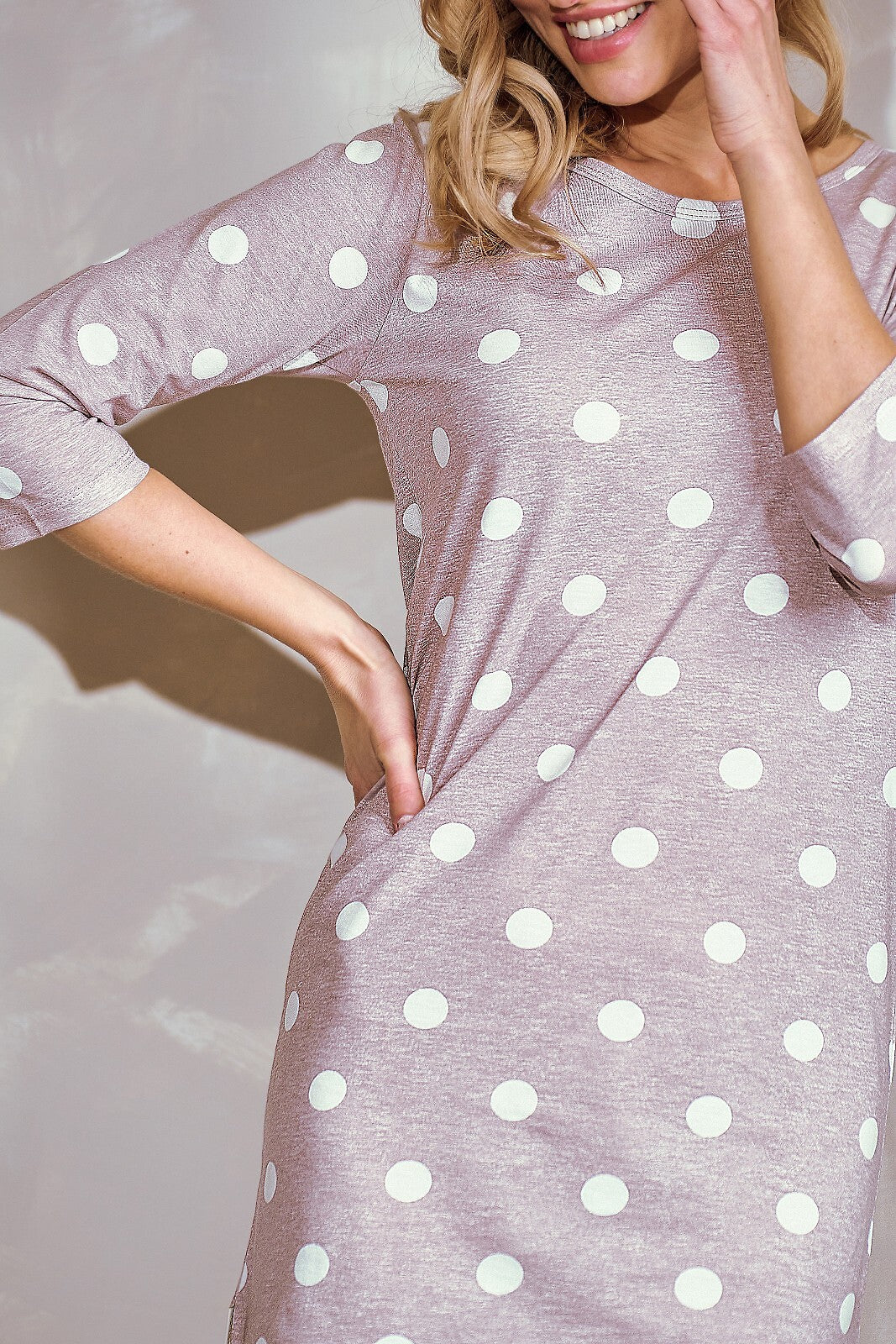 Camicia da notte da donna con stampa a pois - Dolly.