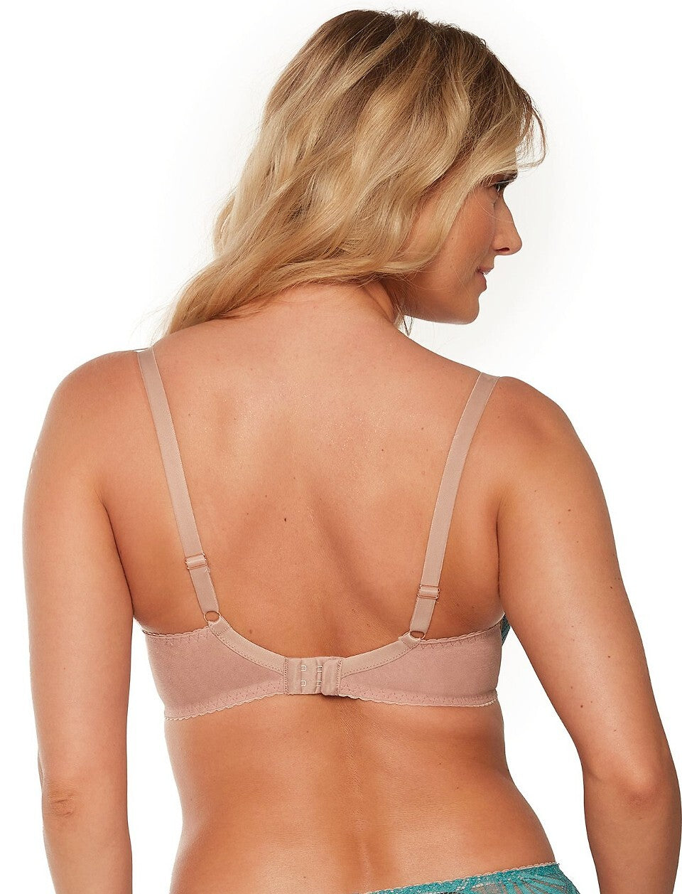 Reggiseno full cup in pizzo turchese - PIA LORITA - coppe differenziate fino alla H.