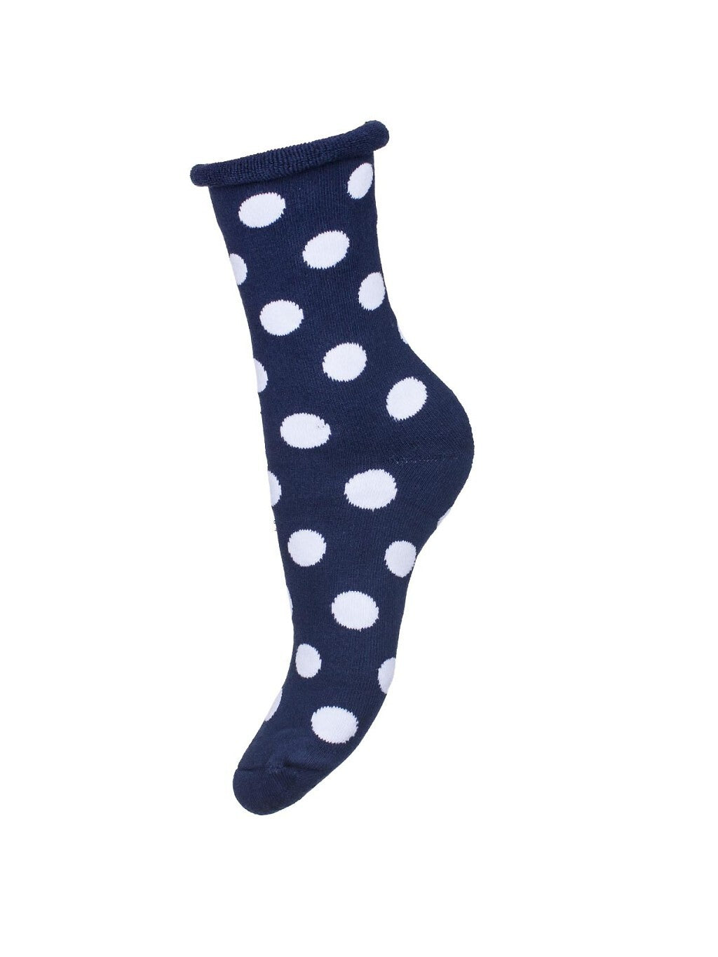 Warm cotton short socks - 0118-007 - polka dot pattern