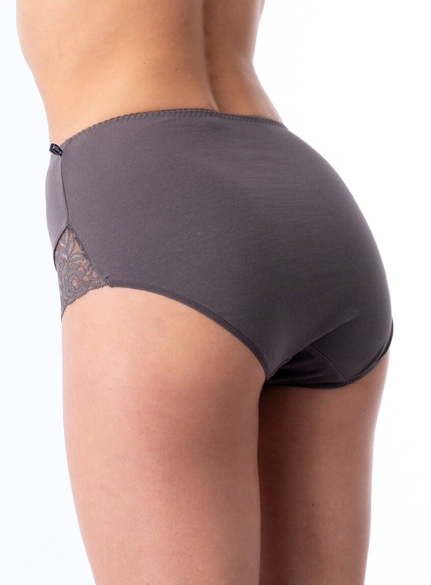 Slip donna in cotone elasticizzo a vita alta - confezione da 2 pezzi - LPF 816.