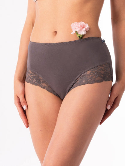 Slip donna in cotone elasticizzo a vita alta - confezione da 2 pezzi - LPF 816.