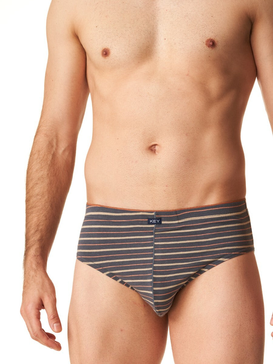 Slip da uomo realizzati in morbido cotone a righe, perfetti per garantire comfort e una vestibilità ottimale. Dotati di una pratica fascia elastica in vita, offrono una vestibilità aderente che segue il profilo del corpo. Confezione da due slip, ideali per chi cerca biancheria intima pratica e di qualità.