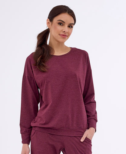 Homewear da donna in modal e cotone - Gabi - Bordeaux.