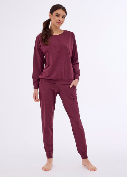 Homewear da donna in modal e cotone - Gabi - Bordeaux.