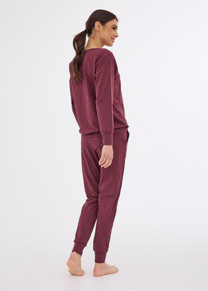 Homewear da donna in modal e cotone - Gabi - Bordeaux.