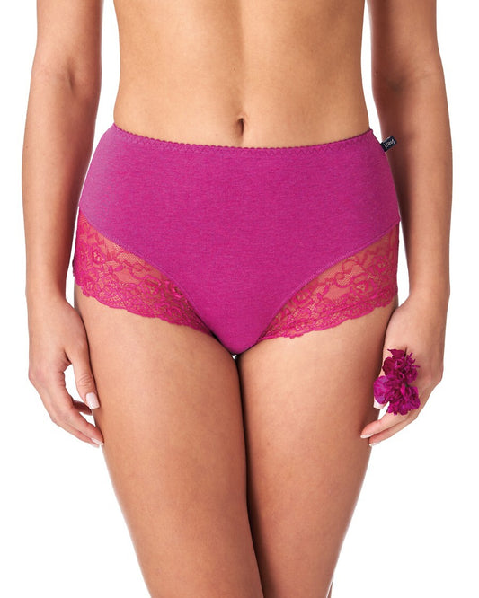 Slip donna in cotone elasticizzo a vita alta - confezione da 2 pezzi - LPF 248.