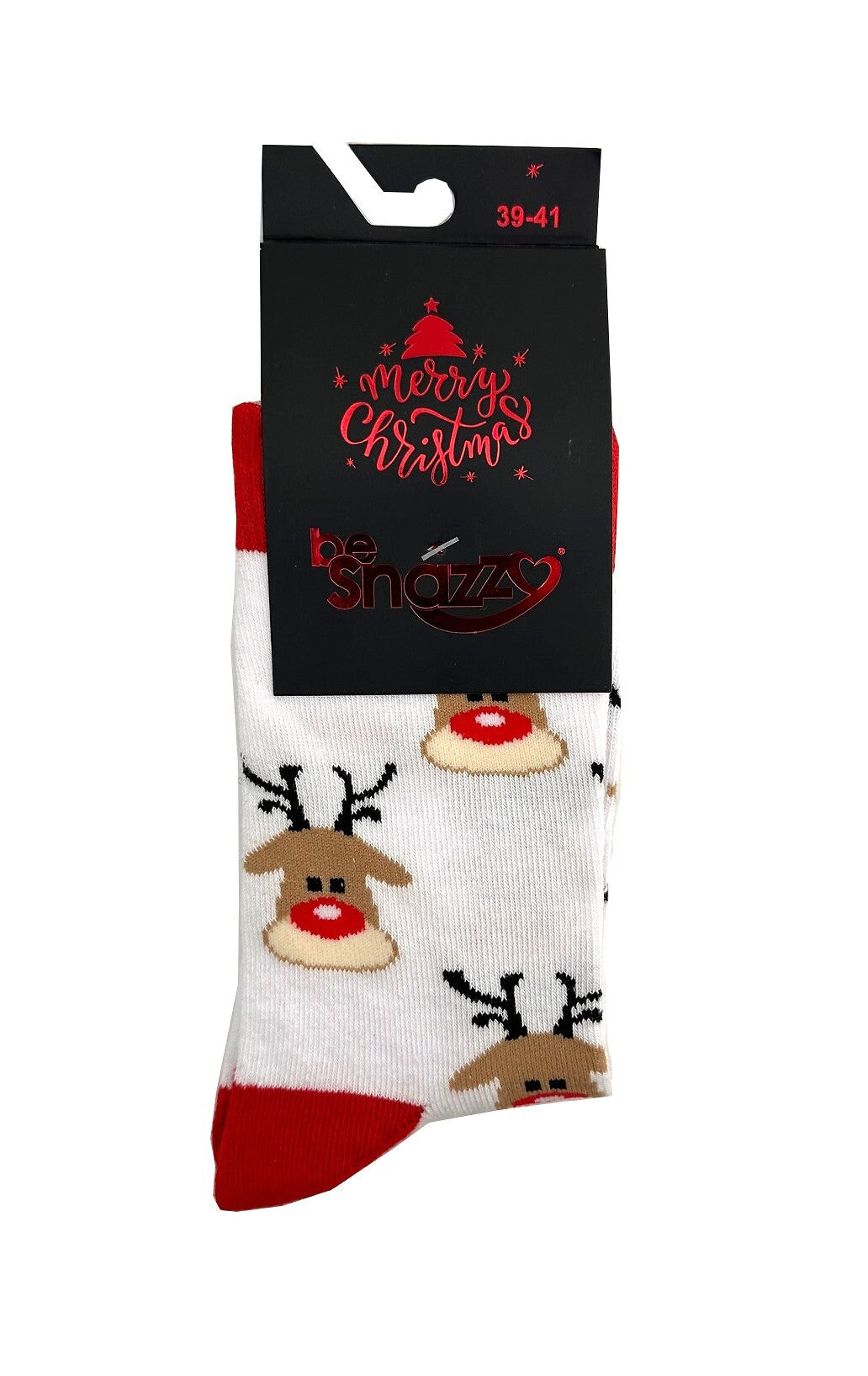 Calze corte unisex con motivi natalizi - Merry Christmas - SKCH-01melanż-5