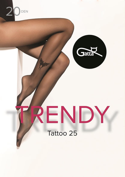 2-Rajstopy Gatta Trendy Tattoo wz.25 20 den 2-4 nero-2