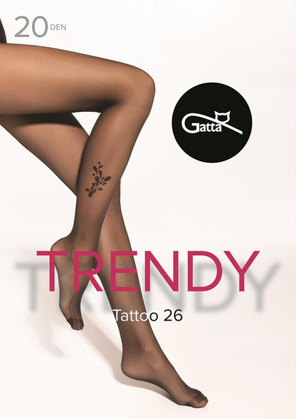 2-Rajstopy Gatta Trendy Tattoo wz.26 20 den 2-4 nero-2