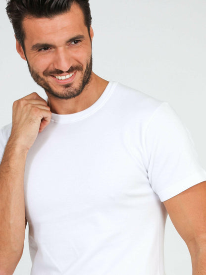 Men's T-shirt in FLEECE COTTON short sleeve - Made in Italy - 485