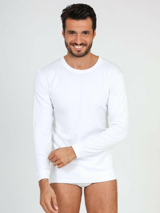 T-shirt uomo in COTONE FELPATO manica lunga  - Made in Italy - 486
