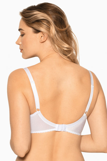 Reggiseno full cup coppe differenziate - Interno in cotone - KATE - Bianco.