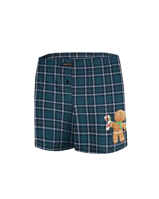 Boxer in 100% cotone - XMAS - 015/14 Cookie - Verde - Omino di pan di zenzero.