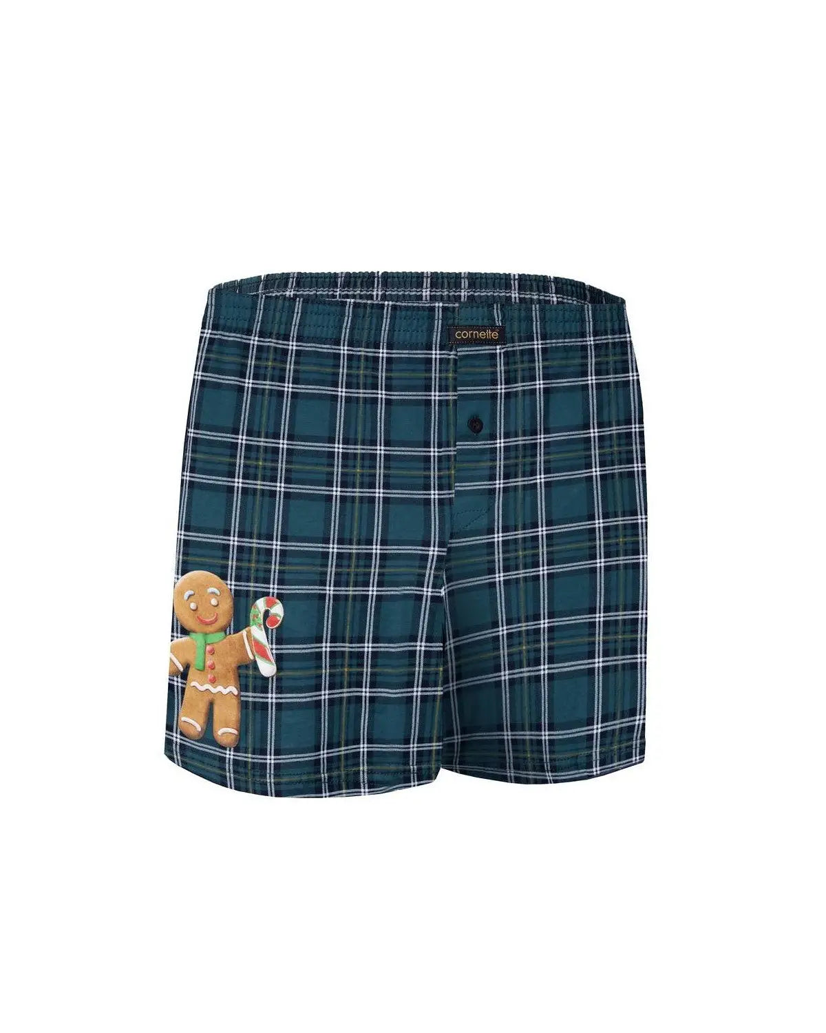 Boxer in 100% cotone - XMAS - 015/14 Cookie - Verde - Omino di pan di zenzero.