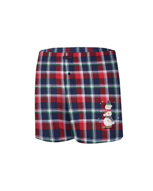 Boxer uomo 100% cotone - Collezione NATALE - 015/15 Snowman 4 - taglie dalla S alla 2XL.