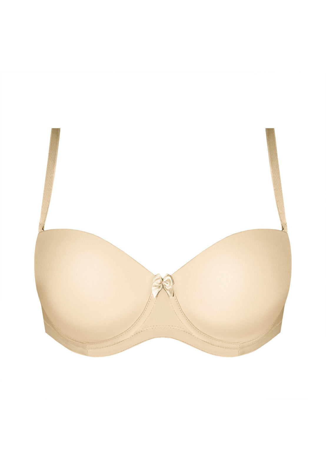 Reggiseno a fascia con imbottitura push up estraibile - Eva - Beige.