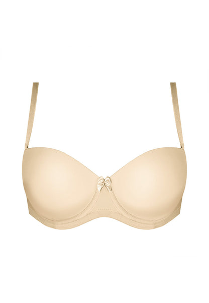 Reggiseno a fascia con imbottitura push up estraibile - Eva - Beige.