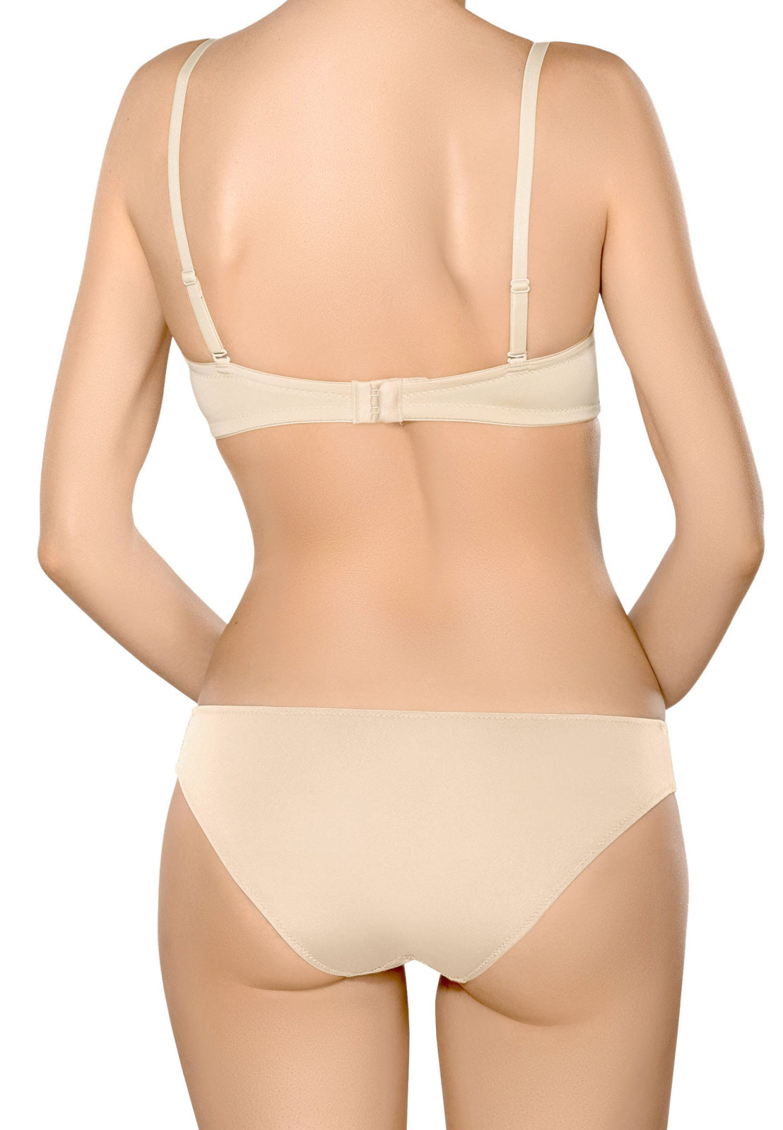 Reggiseno a fascia con imbottitura push up estraibile - Eva - Beige.