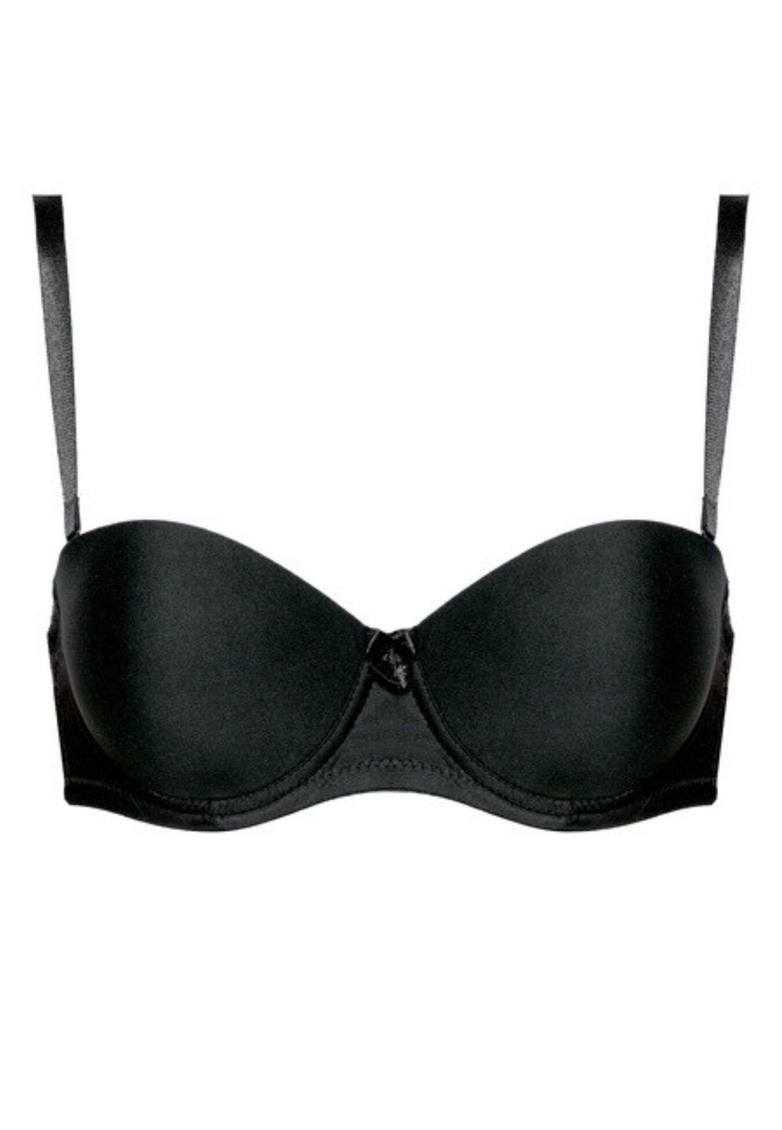 Reggiseno a fascia con imbottitura push up estraibile - Eva - Nero.