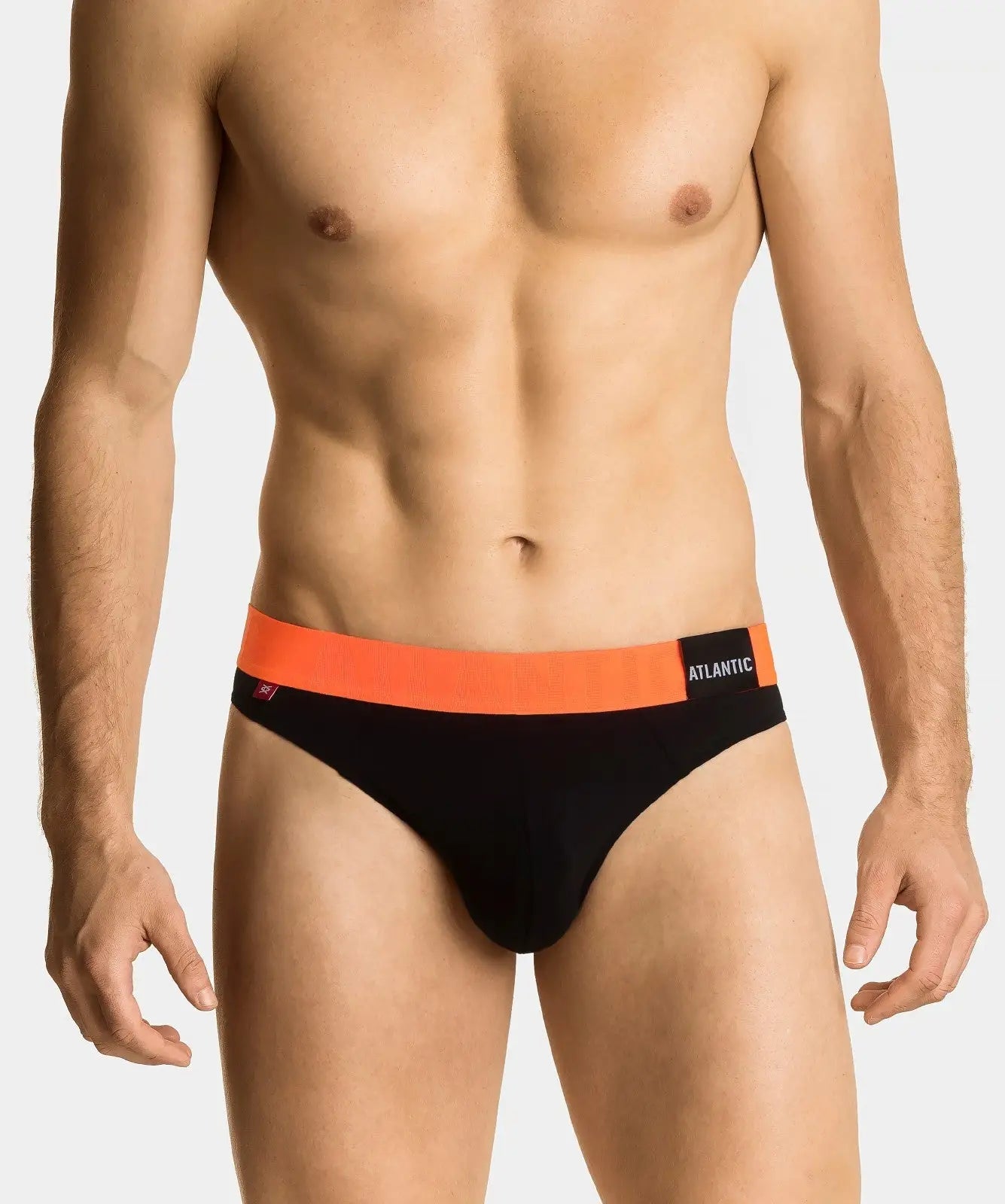 Slip uomo in Modal -  MP-1566/23 - taglie dalla S alla 2XL -  - Nero-Arancio.