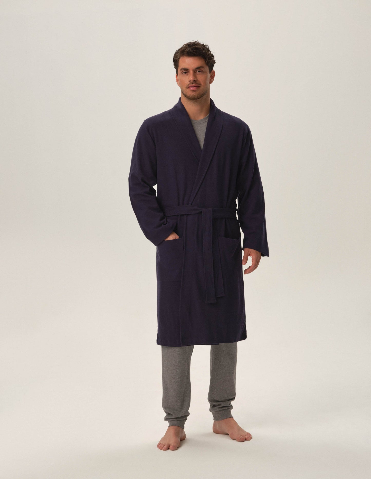 Men's Pure Cotton Dressing Gown - 41936 Home