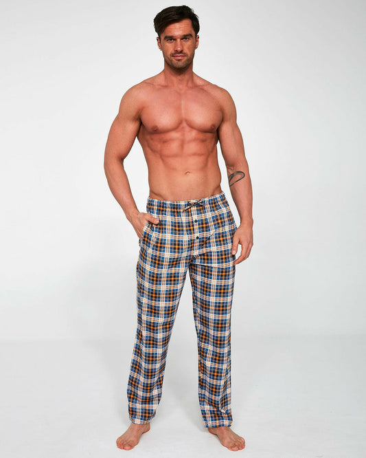 1-Spodnie piżamowe Cornette 691/30 662402 S-2XL męskie jeans-musztardowy-1